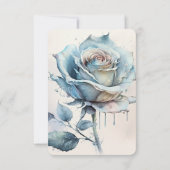 Creëer Uw eigen blauw Waterverf Roos RSVP Kaartje (Achterkant)