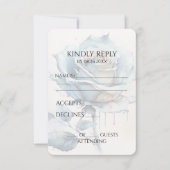 Creëer Uw eigen blauw Waterverf Roos RSVP Kaartje (Voorkant)