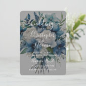 Creëer uw eigen  blauw wit bloemenboeket kaart (Staand voorkant)