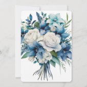 Creëer uw eigen  blauw wit bloemenboeket kaart (Achterkant)