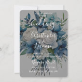 Creëer uw eigen  blauw wit bloemenboeket kaart (Voorkant)