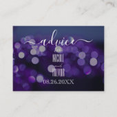 Creëer uw eigen blauwe achtergrond Paarse Bokeh Advieskaart (Voorkant)