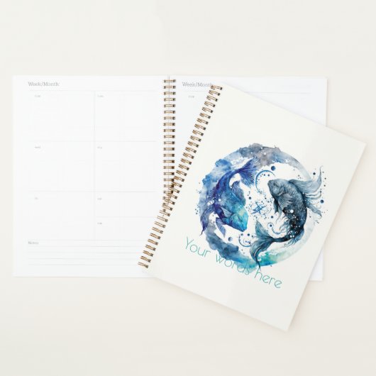 Creëer Uw eigen Blauwe & Blauwgroen Vissen Zodiac Planner (Display)
