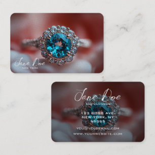 Creëer uw eigen blauwe diamanten ring visitekaartje