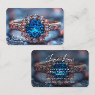 Creëer uw eigen blauwe edelsteen ring sieraden visitekaartje