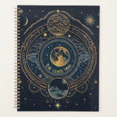 Creëer Uw eigen Blauwe & Gouden Hemelse Maan Planner (Voorkant)