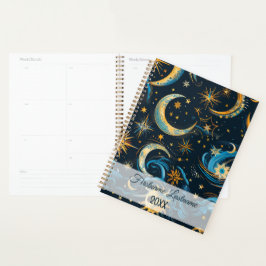 Creëer Uw Eigen Blauwe & Gouden Zon Maan & Sterren Planner
