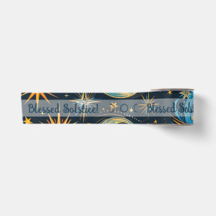 Creëer Uw Eigen Blauwe & Gouden Zon Maan & Sterren Satijnen Lint