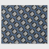Creëer uw eigen blauwe herhalende Logo achtergrond Cadeaupapier (Vlak)