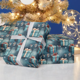 Creëer uw eigen blauwe kerstdozen en sterren cadeaupapier