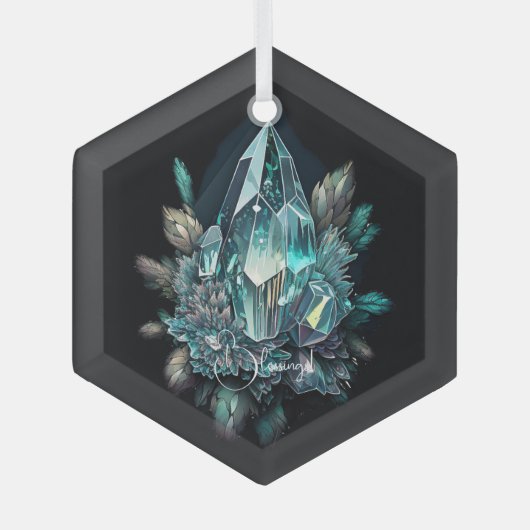 Creëer Uw eigen blauwe kristallen Glas Ornament (Voorkant)