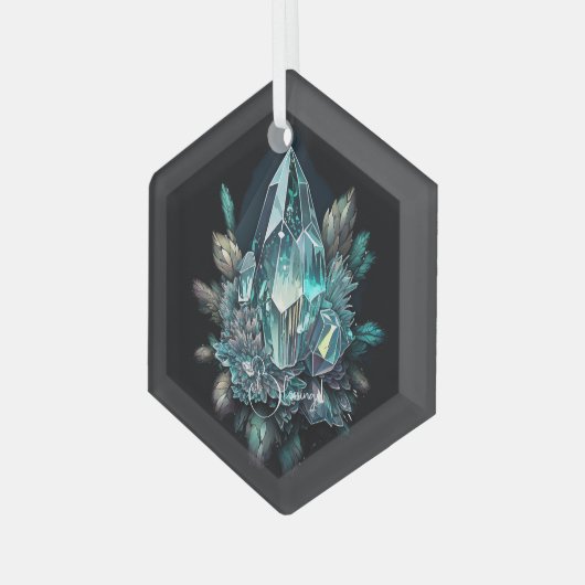 Creëer Uw eigen blauwe kristallen Glas Ornament (Voorkant links)