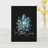 Creëer Uw eigen blauwe kristallen Kaart (Gele Bloem)