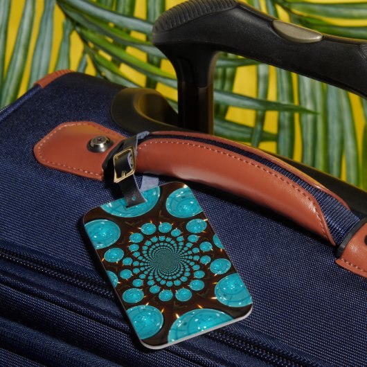 Creëer Uw eigen blauwe lampjes Kaleidoscoop Bagagelabel (Voorkant Insitu 1)