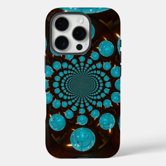 Creëer Uw eigen blauwe lampjes Kaleidoscoop Case-Mate iPhone Case (Achterkant)