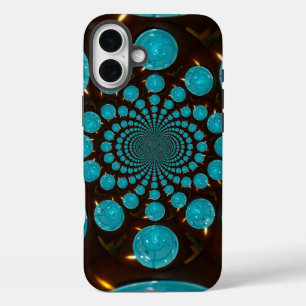 Creëer Uw eigen blauwe lampjes Kaleidoscoop iPhone 16 Plus Hoesje