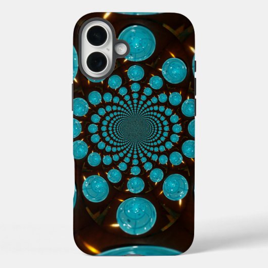Creëer Uw eigen blauwe lampjes Kaleidoscoop Case-Mate iPhone Case (Achterkant)