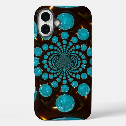 Creëer Uw eigen blauwe lampjes Kaleidoscoop Case-Mate iPhone Case (Achterkant)