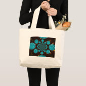 Creëer Uw eigen blauwe lampjes Kaleidoscoop Grote Tote Bag (Voorkant (product))
