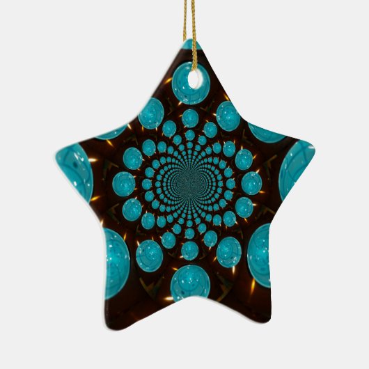 Creëer Uw eigen blauwe lampjes Kaleidoscoop Keramisch Ornament (Rechts)