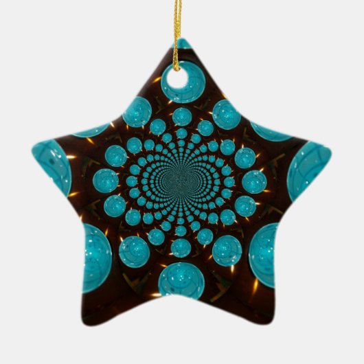 Creëer Uw eigen blauwe lampjes Kaleidoscoop Keramisch Ornament (Voorkant)