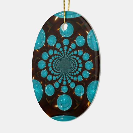 Creëer Uw eigen blauwe lampjes Kaleidoscoop Keramisch Ornament (Links)