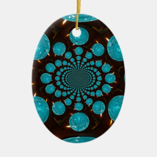 Creëer Uw eigen blauwe lampjes Kaleidoscoop Keramisch Ornament (Voorkant)