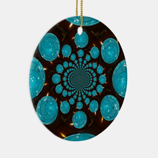 Creëer Uw eigen blauwe lampjes Kaleidoscoop Keramisch Ornament (Rechts)