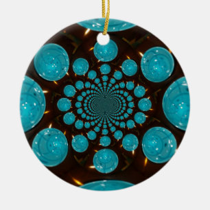 Creëer Uw eigen blauwe lampjes Kaleidoscoop Keramisch Ornament