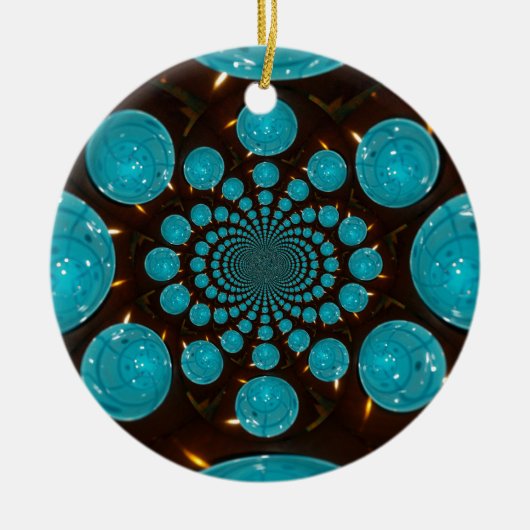 Creëer Uw eigen blauwe lampjes Kaleidoscoop Keramisch Ornament (Voorkant)