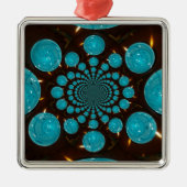 Creëer Uw eigen blauwe lampjes Kaleidoscoop Metalen Ornament (Voorkant)