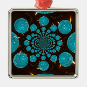 Creëer Uw eigen blauwe lampjes Kaleidoscoop Metalen Ornament