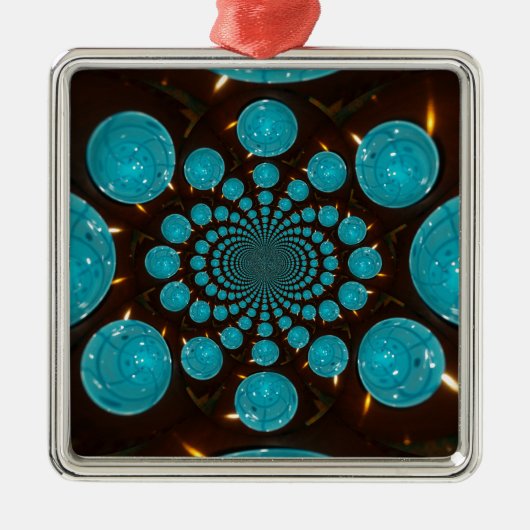 Creëer Uw eigen blauwe lampjes Kaleidoscoop Metalen Ornament (Voorkant)