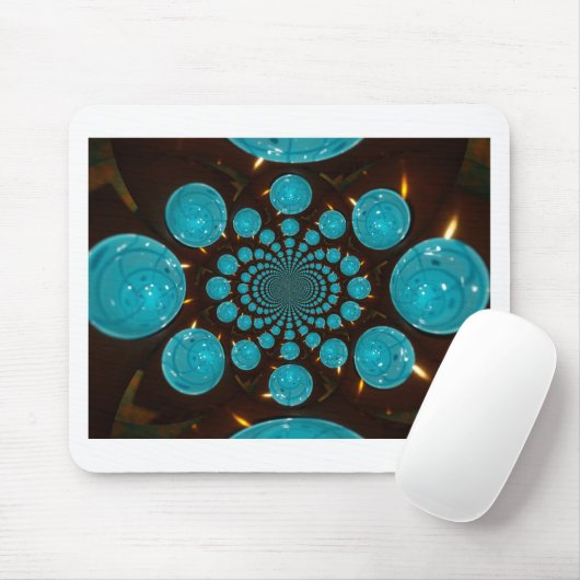 Creëer Uw eigen blauwe lampjes Kaleidoscoop Muismat (Met muis)