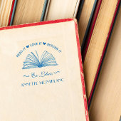 Creëer Uw eigen blauwe naam Ex libris Book Zelfinktende Stempel