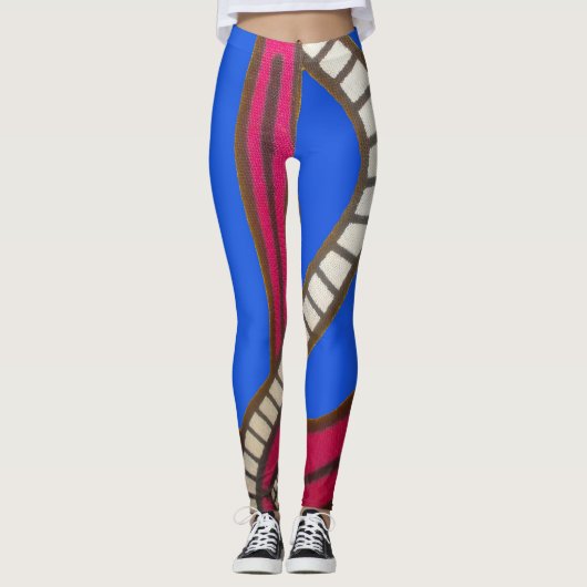 Creëer Uw eigen blauwe nautische nieuwste buitensp Leggings (Voorkant)