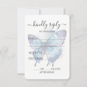 Creëer Uw eigen Blauwe Paarse Waterverf Vlinder RSVP Kaartje (Voorkant)