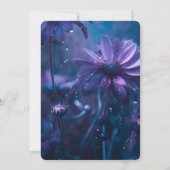 Creëer Uw Eigen Blauwe & Paarse Wildflowers Huweli Kaart (Achterkant)