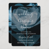 Creëer Uw Eigen Blauwe Röntgenstraal Bloembruiloft Kaart (Voorkant / Achterkant)