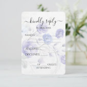 Creëer Uw eigen Blauwe Waterverf Pauw & Bloemen RSVP Kaartje (Staand voorkant)