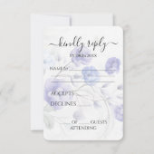 Creëer Uw eigen Blauwe Waterverf Pauw & Bloemen RSVP Kaartje (Voorkant)