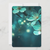 Creëer Uw eigen Blauwgroen Bloemen & Lichten bruil Kaart (Achterkant)