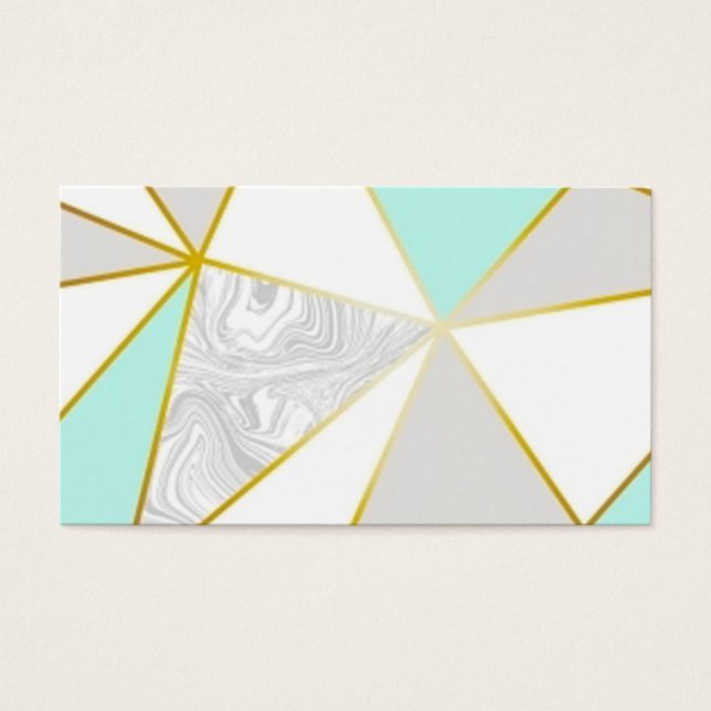 Creëer Uw eigen Blauwgroen en goudgeometrisch Visitekaartjes (Voorkant)