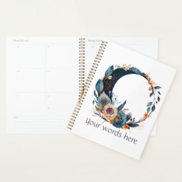 Creëer Uw eigen Blauwgroen & Gouden Bloemenmaan Planner