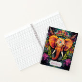 Creëer Uw eigen Bloemen Boho Olifant Totem Dier Notitieboek (Binnen)