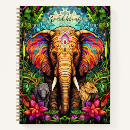 Creëer Uw eigen Bloemen Tribal Olifant Notitieboek