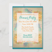 Creëer Uw eigen bloemendiner feestuitnodiging Kaart (Voorkant)