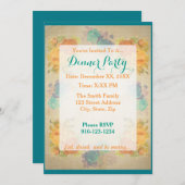 Creëer Uw eigen bloemendiner feestuitnodiging Kaart (Voorkant / Achterkant)