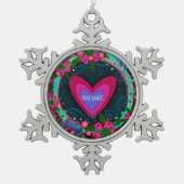 Creëer uw eigen bloemeninspiratie tin sneeuwvlok ornament (Voorkant)