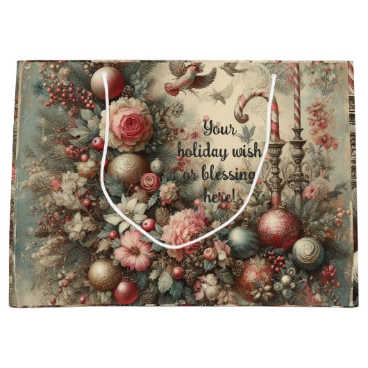 Creëer uw eigen  bloemenkerst groot cadeauzakje (Voorkant)